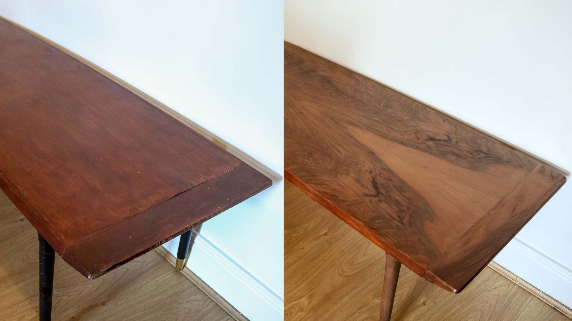Repair and Veneer Mid Century Coffee Table Makeover Rag 'n' Bone